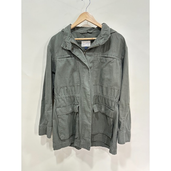 Universal Thread Olive Green Hooded Military Anorak Jacket Lightweight Size L - Picture 1 of 6